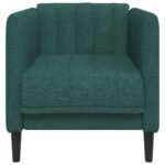 Fauteuil vert foncé tissu – Image 2
