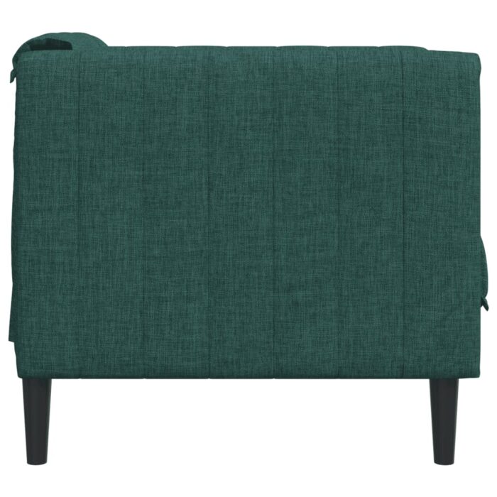 Fauteuil vert foncé tissu – Image 3