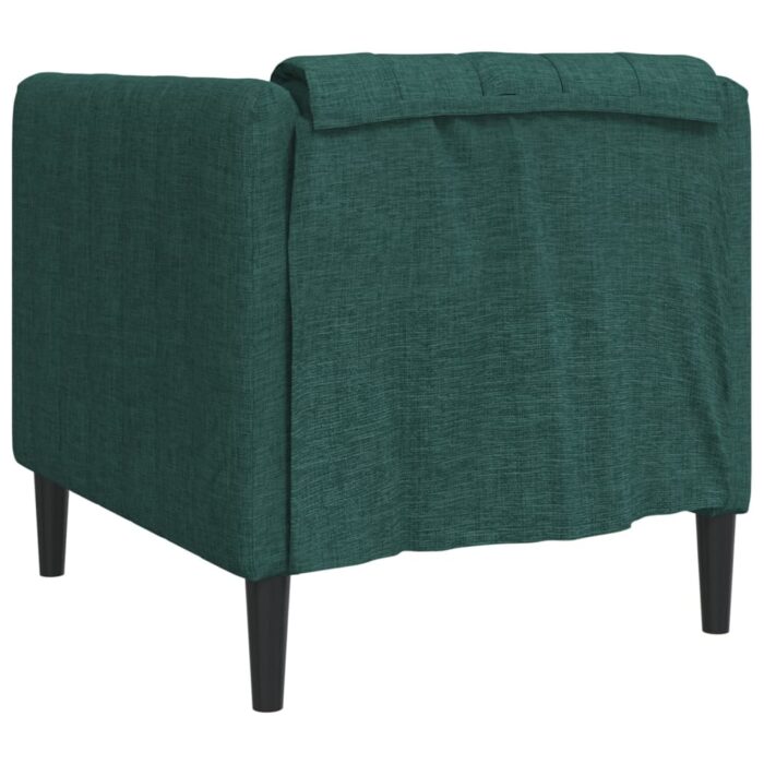 Fauteuil vert foncé tissu – Image 4
