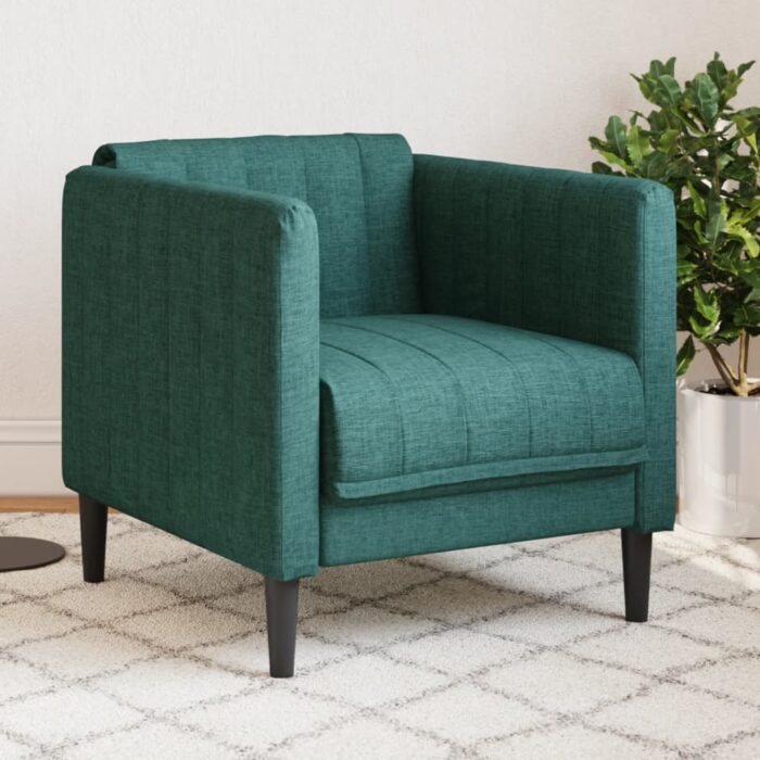 Fauteuil vert foncé tissu – Image 1