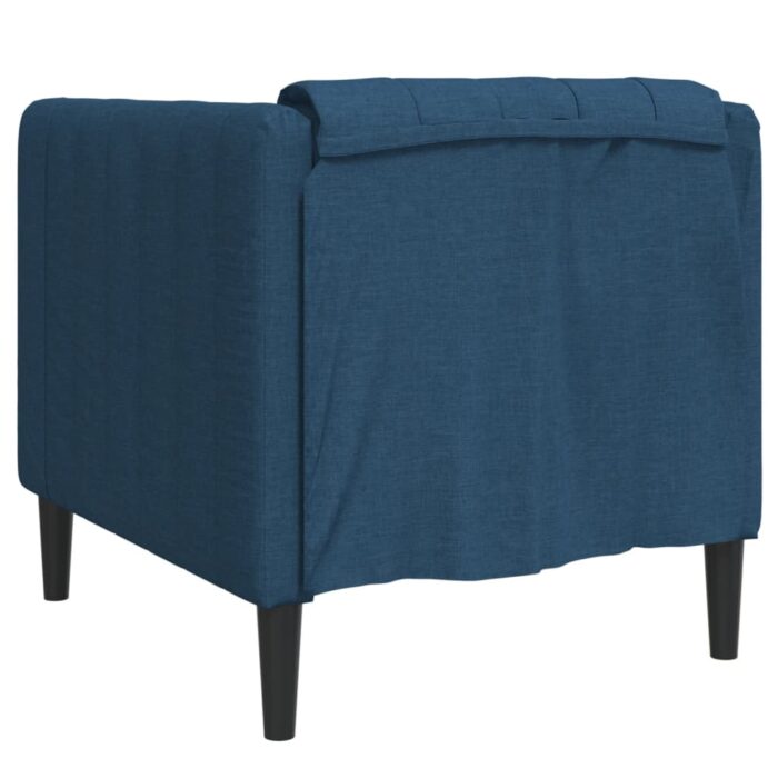 Fauteuil bleu tissu – Image 4