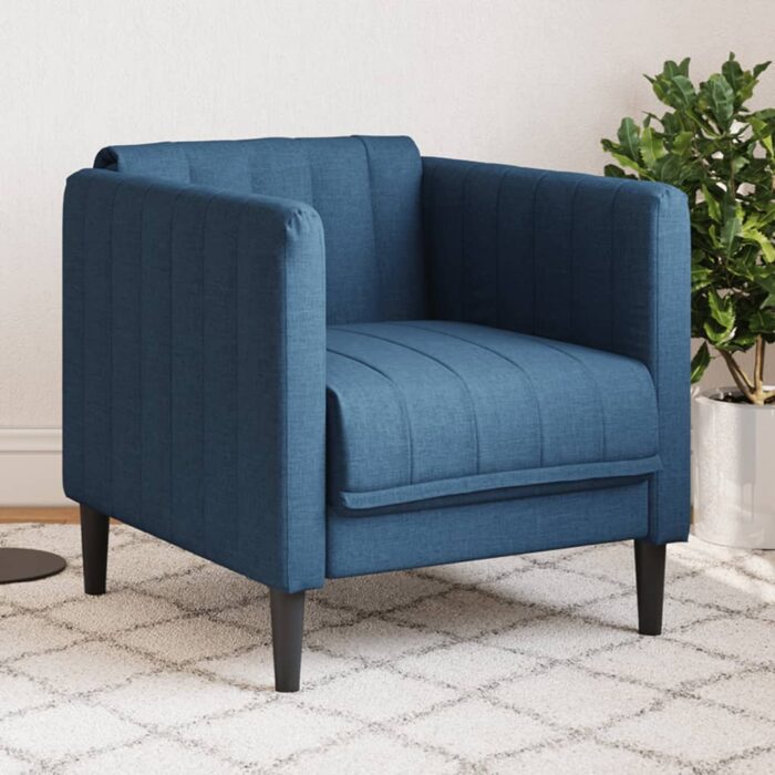 Fauteuil bleu tissu – Image 1