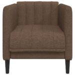 Fauteuil marron similicuir daim – Image 2