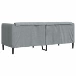 Canapé à 2 places gris clair tissu – Image 4