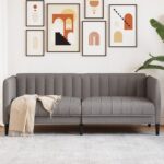 Canapé à 2 places taupe tissu