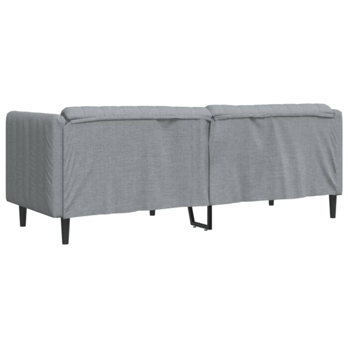 Canapé à 3 places gris clair tissu – Image 4