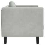 Fauteuil avec coussin gris clair Velours – Image 3