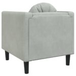 Fauteuil avec coussin gris clair Velours – Image 4
