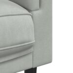 Fauteuil avec coussin gris clair Velours – Image 5