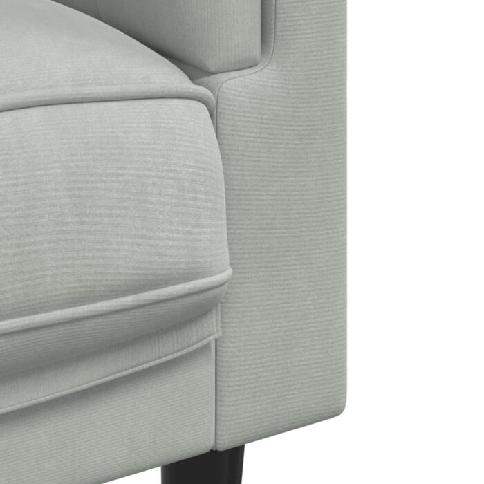 Fauteuil avec coussin gris clair Velours – Image 5