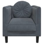 Fauteuil avec coussin gris foncé velours – Image 2