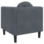 Fauteuil avec coussin gris foncé velours – Image 4
