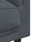Fauteuil avec coussin gris foncé velours – Image 5