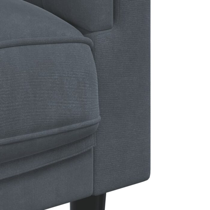 Fauteuil avec coussin gris foncé velours – Image 5