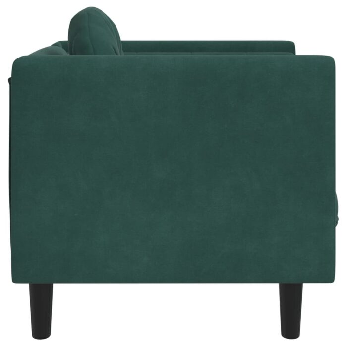 Fauteuil avec coussin vert foncé velours – Image 3