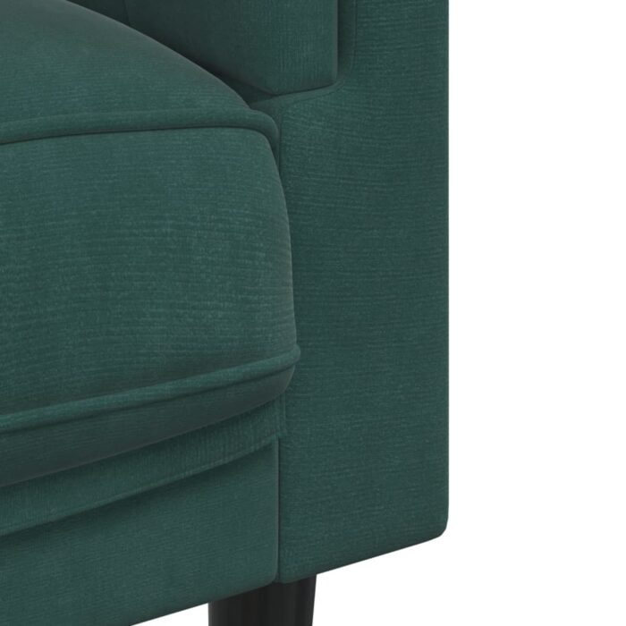 Fauteuil avec coussin vert foncé velours – Image 5