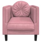 Fauteuil avec coussin rose velours – Image 2