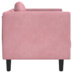 Fauteuil avec coussin rose velours – Image 3
