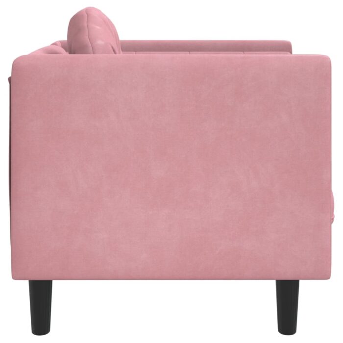 Fauteuil avec coussin rose velours – Image 3