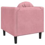 Fauteuil avec coussin rose velours – Image 4