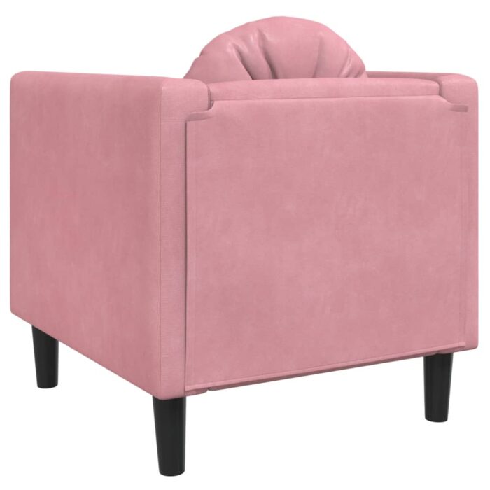 Fauteuil avec coussin rose velours – Image 4