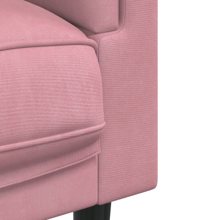 Fauteuil avec coussin rose velours – Image 5