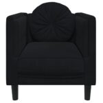 Fauteuil avec coussin noir velours – Image 2
