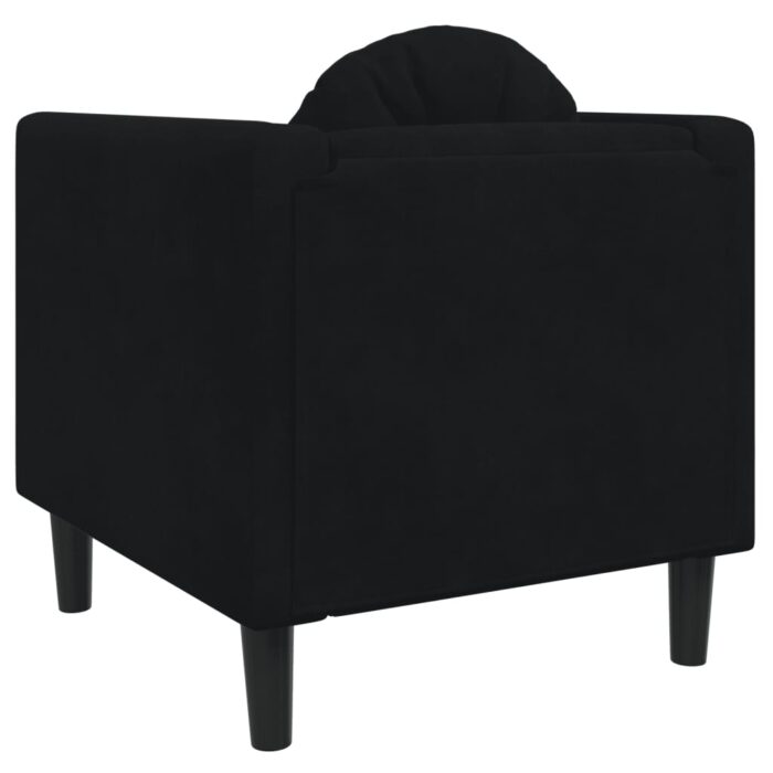 Fauteuil avec coussin noir velours – Image 4
