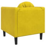 Fauteuil avec coussin jaune velours – Image 4