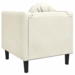 Fauteuil avec coussin crème velours – Image 4