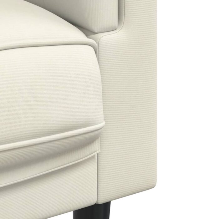Fauteuil avec coussin crème velours – Image 5