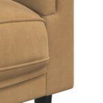 Fauteuil avec coussin marron similicuir daim – Image 5