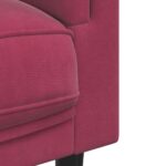 Canapé avec coussins 2 places rouge bordeaux velours – Image 5