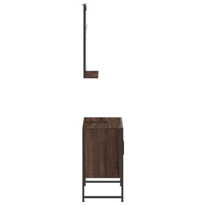 Ensemble d'armoires de salle de bain 2 pcs chêne marron – Image 5