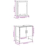 Ensemble d'armoires de salle de bain 2 pcs chêne marron – Image 9