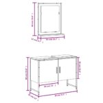 Ensemble d'armoires de salle de bain 2 pcs chêne fumé – Image 9