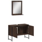 Ensemble d'armoires de salle de bain 2 pcs chêne marron – Image 3