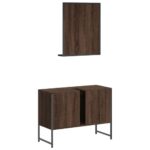 Ensemble d'armoires de salle de bain 2 pcs chêne marron – Image 6