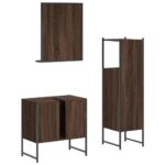 Ensemble d'armoires de salle de bain 3 pcs chêne marron – Image 6