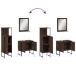 Ensemble d'armoires de salle de bain 3 pcs chêne marron – Image 7