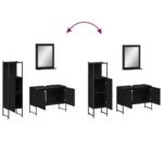 Ensemble d'armoires salle de bain 3 pcs noir bois d'ingénierie – Image 7
