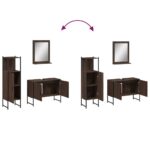 Ensemble d'armoires de salle de bain 3 pcs chêne marron – Image 7