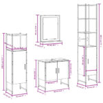 Ensemble d'armoires de salle de bain 4 pcs sonoma gris – Image 10