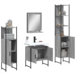 Ensemble d'armoires de salle de bain 4 pcs sonoma gris – Image 2