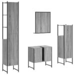 Ensemble d'armoires de salle de bain 4 pcs sonoma gris – Image 6