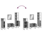 Ensemble d'armoires de salle de bain 4 pcs sonoma gris – Image 8