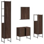 Ensemble d'armoires de salle de bain 4 pcs chêne marron – Image 6