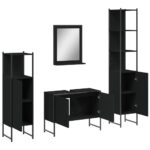 Ensemble d’armoires salle de bain 4 pcs noir bois d'ingénierie – Image 3