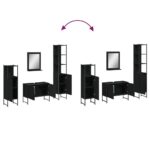 Ensemble d’armoires salle de bain 4 pcs noir bois d'ingénierie – Image 8