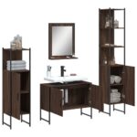 Ensemble d'armoires de salle de bain 4 pcs chêne marron – Image 2
